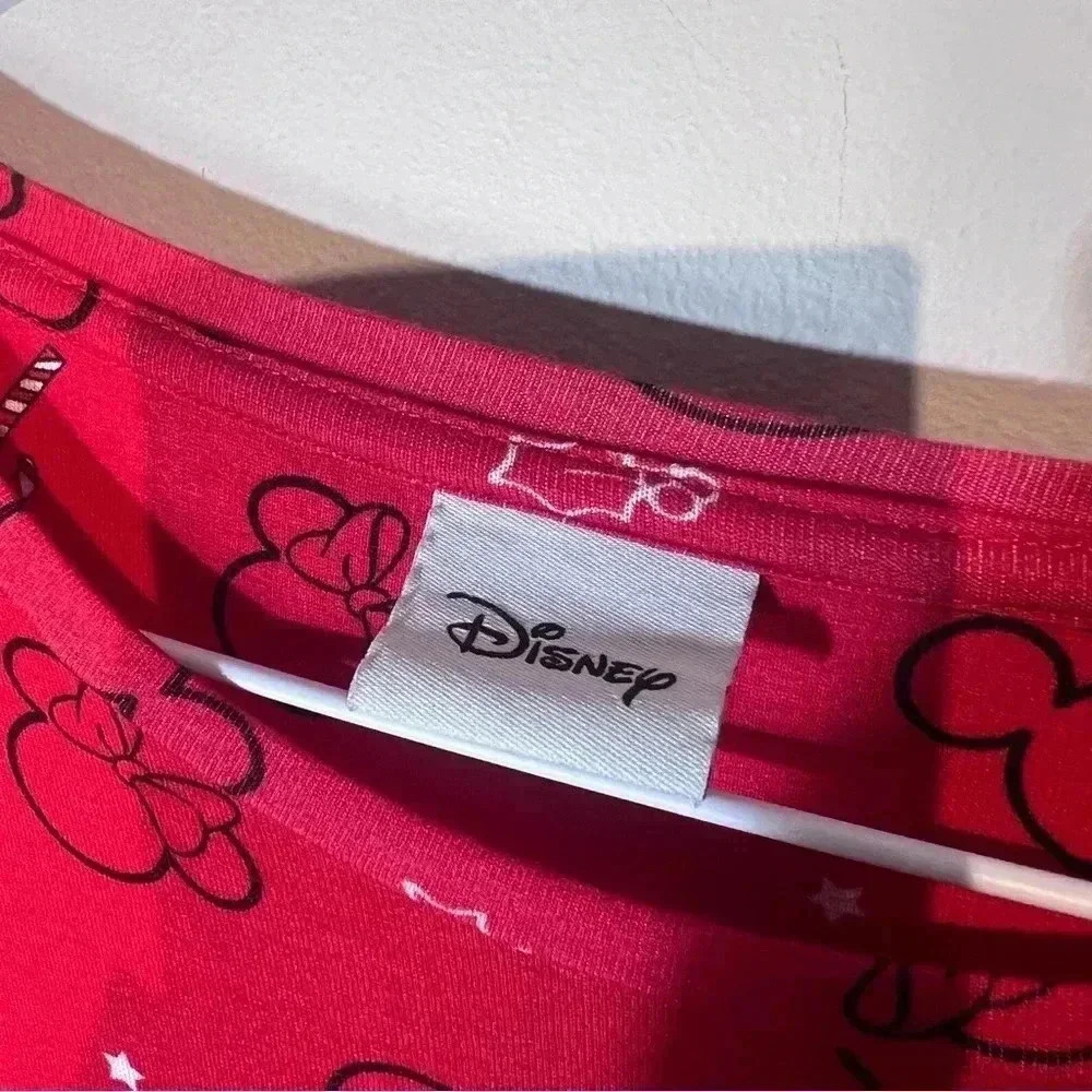 Disney Sleepwear Red Christmas Prints Long Sleeve Size 8 - Picture 4 of 7